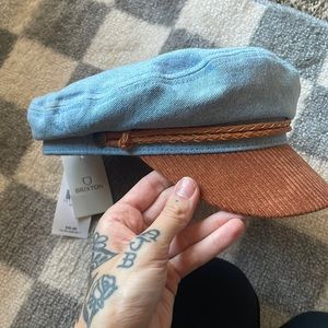 brixton denim fiddlers cap
